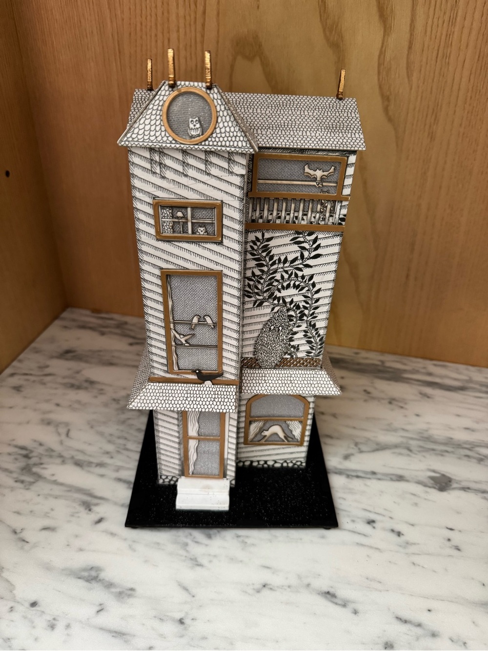DAMAGED!Anthropologie Light-Up Halloween House Florence Balducci
